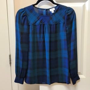 Plaid J Crew blouse, size XXS, $30